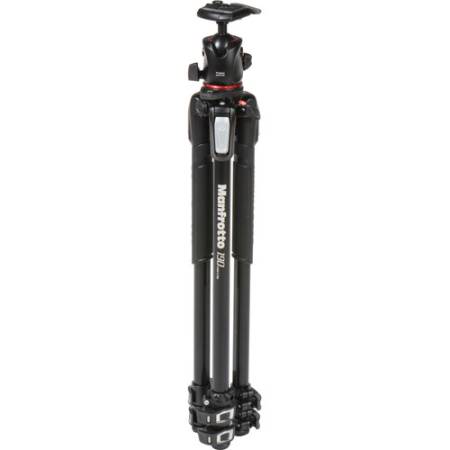 Manfrotto MK190XPRO3-BHQ2 - zestaw, statyw Alu (9-171,5cm, udźwig 15kg) + głowica MHXPRO-BHQ2 - po złożeniu