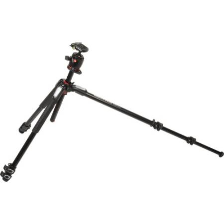 Manfrotto MK190XPRO3-BHQ2 - zestaw, statyw Alu (9-171,5cm, udźwig 15kg) + głowica MHXPRO-BHQ2 - po rozłożeniu