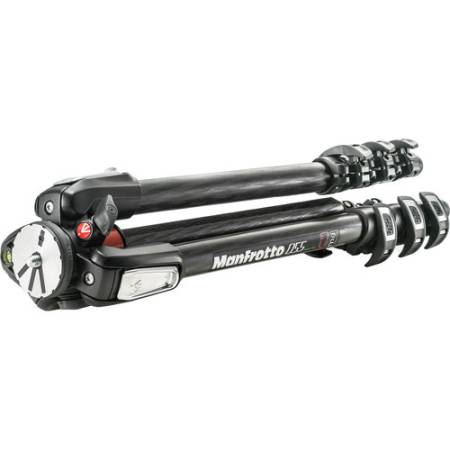 Manfrotto MT055CXPRO4 - statyw Carbon (9-170cm, udźwig 20kg, 4-sekcyjny) - po złożeniu