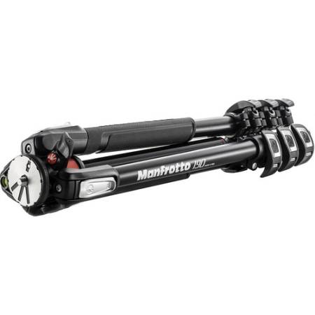 Manfrotto MT190XPRO4 - statyw Alu (8-160cm, udźwig 15kg, 4-sekcyjny) - złożony