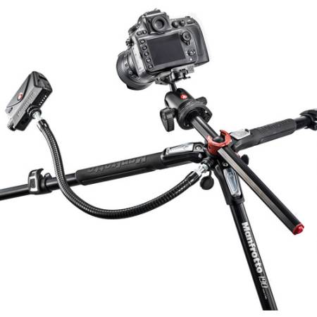 Manfrotto MT190XPRO4 - statyw Alu (8-160cm, udźwig 15kg, 4-sekcyjny) - przykład użycia