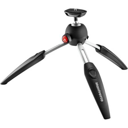 Manfrotto MTPIXIEVO-BK - mini statyw stołowy PIXI EVO (10,5-20cm, udźwig 2,5kg, 2-sekcyjny, czarny) - rozłożony