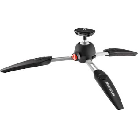 Manfrotto MTPIXIEVO-BK - mini statyw stołowy PIXI EVO (10,5-20cm, udźwig 2,5kg, 2-sekcyjny, czarny) - rozłożony