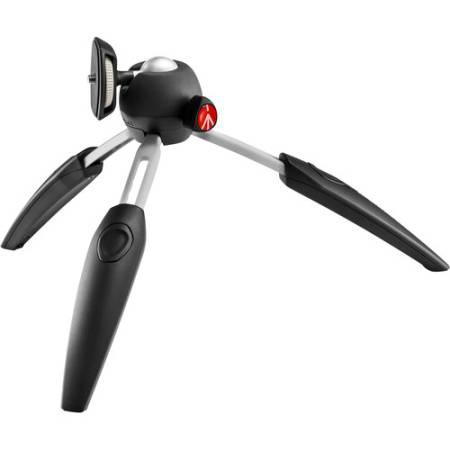 Manfrotto MTPIXIEVO-BK - mini statyw stołowy PIXI EVO (10,5-20cm, udźwig 2,5kg, 2-sekcyjny, czarny) - rozłożony