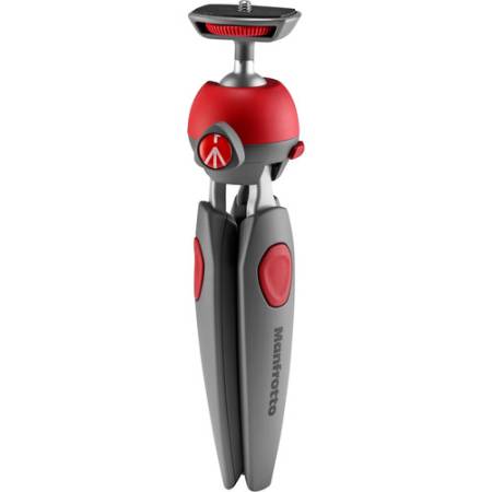 Manfrotto MTPIXIEVO-RD - mini statyw stołowy PIXI EVO (10,5-20cm, udźwig 2,5kg, 2-sekcyjny, czerwony) - złożony