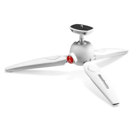 Manfrotto MTPIXIEVO-WH - mini statyw stołowy PIXI EVO (10,5-20cm, udźwig 2,5kg, 2-sekcyjny, biały) - rozłożony