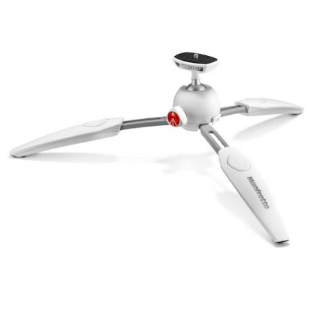 Manfrotto MTPIXIEVO-WH - mini statyw stołowy PIXI EVO (10,5-20cm, udźwig 2,5kg, 2-sekcyjny, biały) - rozłożony