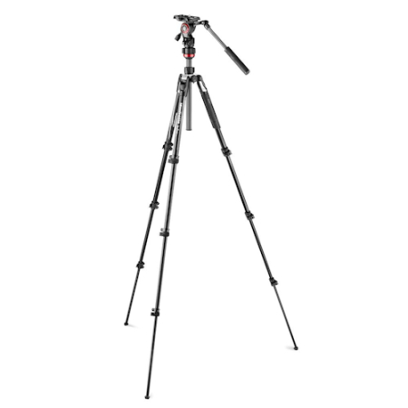 Manfrotto MVKBFRL-LIVE - zestaw, statyw Alu Befree Live Lever (40-151cm, udźwig 4kg) + głowica video + torba - rozłożony