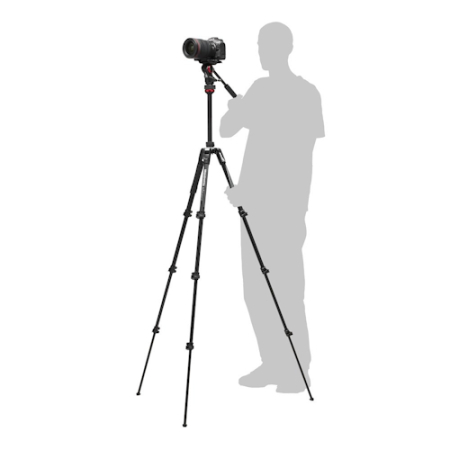 Manfrotto MVKBFRL-LIVE - zestaw, statyw Alu Befree Live Lever (40-151cm, udźwig 4kg) + głowica video + torba - przykład użycia