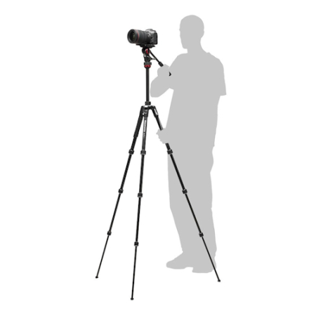 Manfrotto MVKBFRT-LIVE - zestaw, statyw Alu Befree Live (40-150cm, udźwig 4kg) + głowica video + torba - przykład użycia