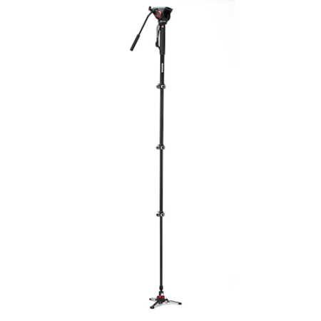 Manfrotto MVMXPRO500 - zestaw, monopod Alu (78-203cm, 4-sekcyjny) + głowica video (udźwig 8kg) - po rozłożeniu