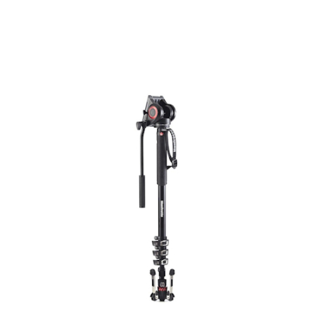 Manfrotto MVMXPRO500 - zestaw, monopod Alu (78-203cm, 4-sekcyjny) + głowica video (udźwig 8kg) - po złożeniu