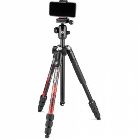 Manfrotto MKELMII4RD-BH - zestaw, statyw Alu 4-sekcyjny z głowicą kulową, czerwony