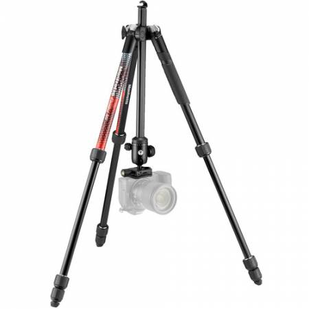 Manfrotto MKELMII4RD-BH - zestaw, statyw Alu 4-sekcyjny z głowicą kulową, czerwony