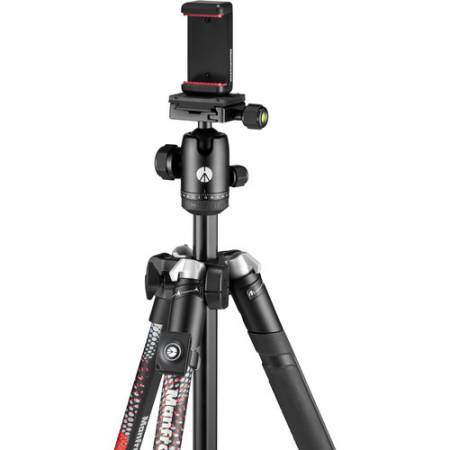Manfrotto MKELMII4RD-BH - zestaw, statyw Alu 4-sekcyjny z głowicą kulową, czerwony