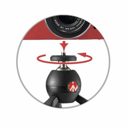 Manfrotto MTPIXI-B - mini statyw stołowy PIXI (Alu, 13,5cm, udźwig 1kg, czarny) - funkcje