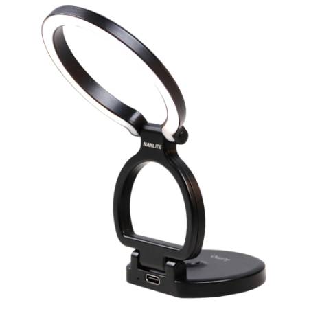 Nanlite Lumo (Polar Black) - pierścieniowa mini lampa LED, z uchwytem na smartfon, 3200-5600K