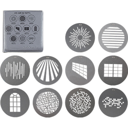 Nanlite AS-GB-M-SET1 - 10x filtr gobo do strumienicy Nanlite PJ-FMM / PJ-BM (rozmiar M)