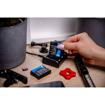 Newell SDC-USB-C BCX-204 - zestaw, trzykanałowa ładowarka + 3x akumulator BCX-204 do DJI Osmo Action, NL5043 - przykład użycia