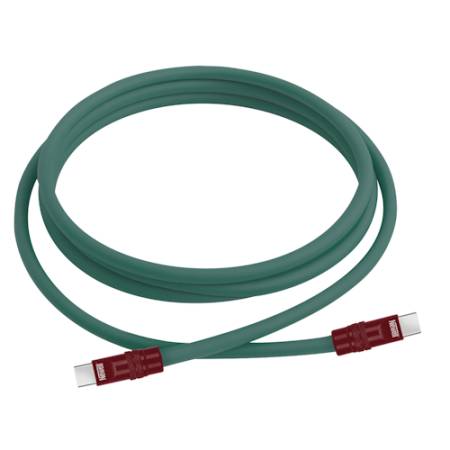 Newell NL5357 - przewód, silikonowy kabel USB-C, 100W, USB 2.0, do 480Mbps (2m, zielono-bordowy)