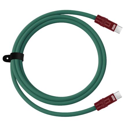 Newell NL5357 - przewód, silikonowy kabel USB-C, 100W, USB 2.0, do 480Mbps (2m, zielono-bordowy)