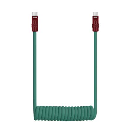 Newell NL5358 - przewód spiralny, silikonowy kabel USB-C, 100W, USB 2.0, do 480Mbps (150cm, zielono-bordowy)