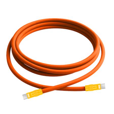 Newell NL5359 - przewód, silikonowy kabel USB-C, 100W, USB 2.0, do 480Mbps (2m, pomarańczowo-żółty)