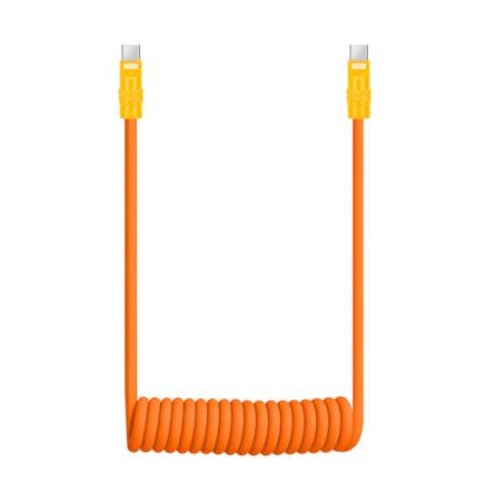 Newell NL5360 - przewód spiralny, silikonowy kabel USB-C, 100W, USB 2.0, do 480Mbps (150cm, pomarańczowo-żółty)