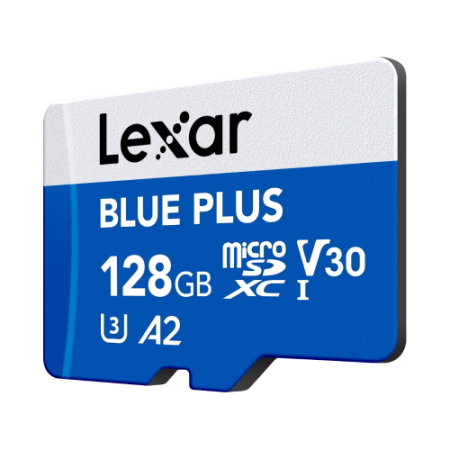 Lexar BLUE PLUS microSDXC UHS-I - karta pamięci microSDXC 128GB, z adapterem SD (V30, C10, A2, U3, R170)