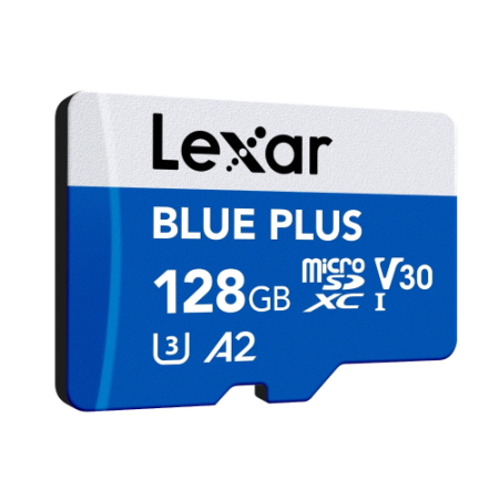 Lexar BLUE PLUS microSDXC UHS-I - karta pamięci microSDXC 128GB, z adapterem SD (V30, C10, A2, U3, R170)