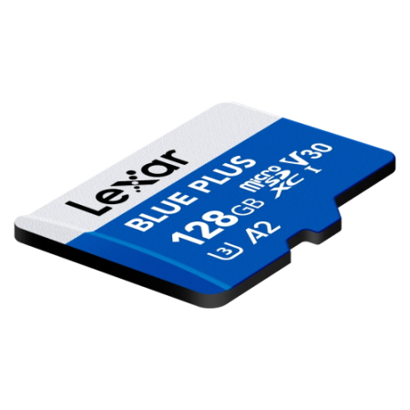 Lexar BLUE PLUS microSDXC UHS-I - karta pamięci microSDXC 128GB, z adapterem SD (V30, C10, A2, U3, R170)