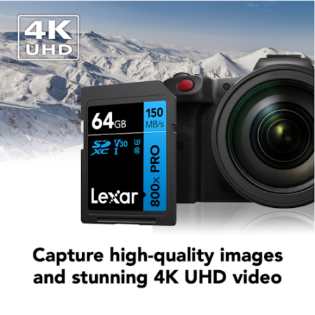 Lexar High-Performance 800x PRO SDHC/SDXC Blue - karta pamięci SDXC, 64GB (UHS-I, U3, V30, R150)