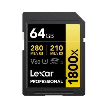 Lexar Professional 1800x SDXC U3 (V60) UHS-II - karta pamięci 64GB, R270/W180