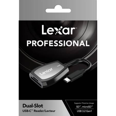 Lexar LRW470U-RNHNG Dual-Slot - czytnik kart SD, microSD, USB-C, USB 3.2