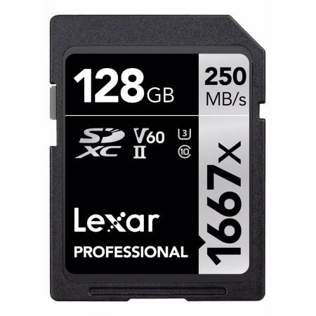 Lexar Professional 1667X - karta pamięci SDXC 128GB 250/90MB/s V60 UHS-II U3 C10