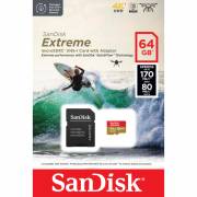 SanDisk SDSQXAH-064G-GN6AA - karta Extreme microSDXC 64GB, V30, UHS-I, R170/W80