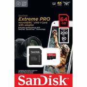 SanDisk SDSQXCU-064G-GN6MA - karta Extreme PRO microSDXC 64GB, V30, UHS-I, R200/W90