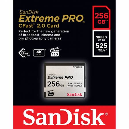 SanDisk SDCFSP-256G-G46D CFAST 2.0 - Karta Extreme PRO CF 256GB, VPG130, R525/W45