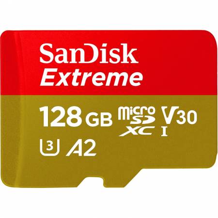 SanDisk SDSQXAA-128G-GN6AA - karta EXTREME microSDXC 128GB, V30, UHS-I, R190/W90