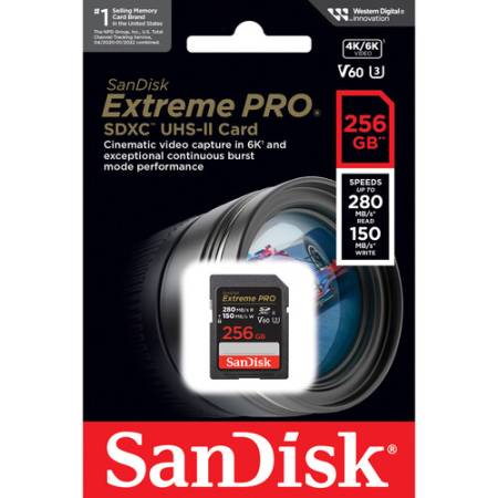 SanDisk SDSDXEP-256G-GN4IN - karta Extreme PRO SDXC 128GB V60 UHS-II R280/W150