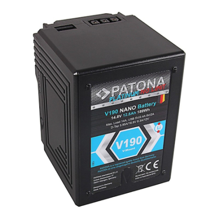 PATONA 1301 Platinum - zamiennik, akumulator V-Mount do Sony DSR-600P/650P/652P/HDW-800P/PDW-850/BP-150w (V190, 189Wh, RED ARRI)