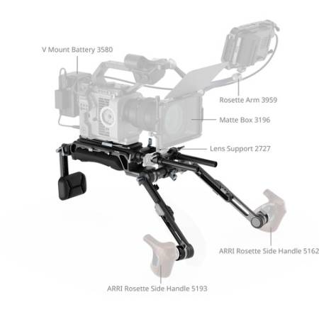 Smallrig 5199 SR009 - stabilizator, profesjonalny rig naramienny z bazą i podkładką (HawkLock, typu VCT-14, udźwig 20kg) - przykład użycia