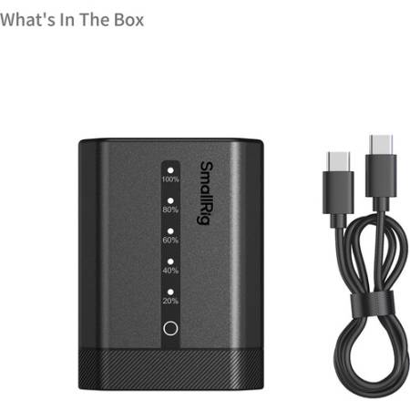 SmallRig 5297 - zamiennik, akumulator Sony NP-FZ100 (USB-C, wskaźnik LED, 2600mAh) - zawartość