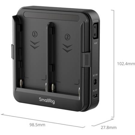 SmallRig 5536 - adapter / płytka montażowa do akumulatorów NP-F (UPS) - wymiary