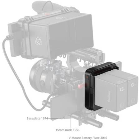 SmallRig 5536 - adapter / płytka montażowa do akumulatorów NP-F (UPS) - przykład użycia
