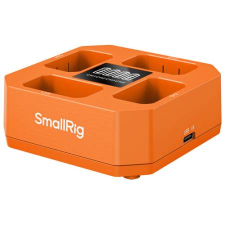 SmallRig 5749 - ładowarka czterokanałowa do akumulatorów NP-FW50, pomarańczowa