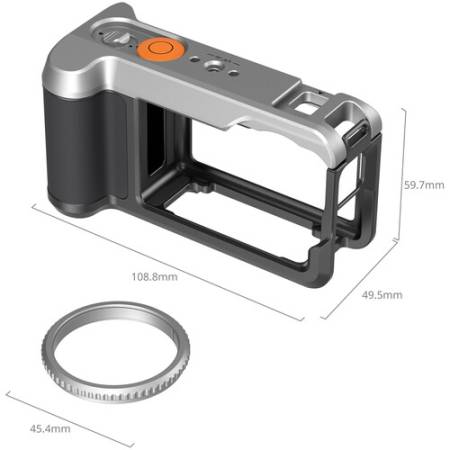 SmallRig 5891 - zestaw, klatka do DJI Osmo Action 6 (+ pasek na ramię, pierścień ochronny do obiektywu) - wymiary