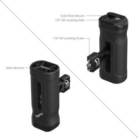 SmallRig 5946 - dwustronny mini uchwyt boczny, mocowanie na śruby 1/4''-20, udźwig 10kg - detale