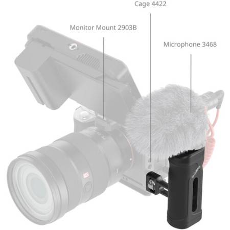 SmallRig 5946 - dwustronny mini uchwyt boczny, mocowanie na śruby 1/4''-20, udźwig 10kg - przykład użycia