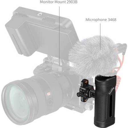 SmallRig 5947 - uchwyt boczny z zaciskiem NATO (+szyna NATO, udźwig 10kg) - przykład użycia